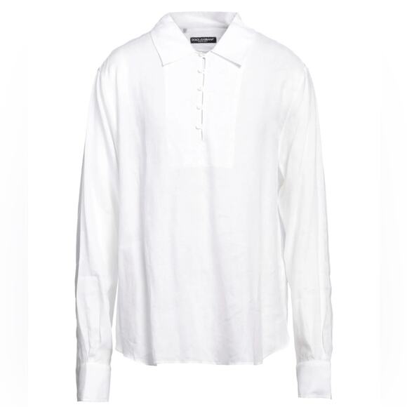 Dolce & Gabbana White Martini Linen Shirt Men IT 44 - Picture 12 of 12